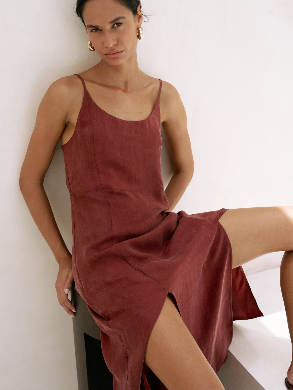 Buy Lucid Midnight Maxi Dress - Burgundy by The Handloom