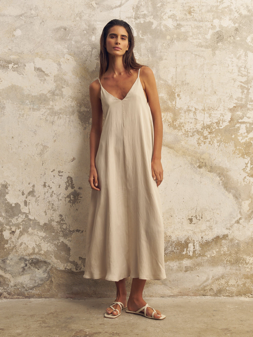 Buy Lucid Flow Maxi Dress - Sand by The Handloom