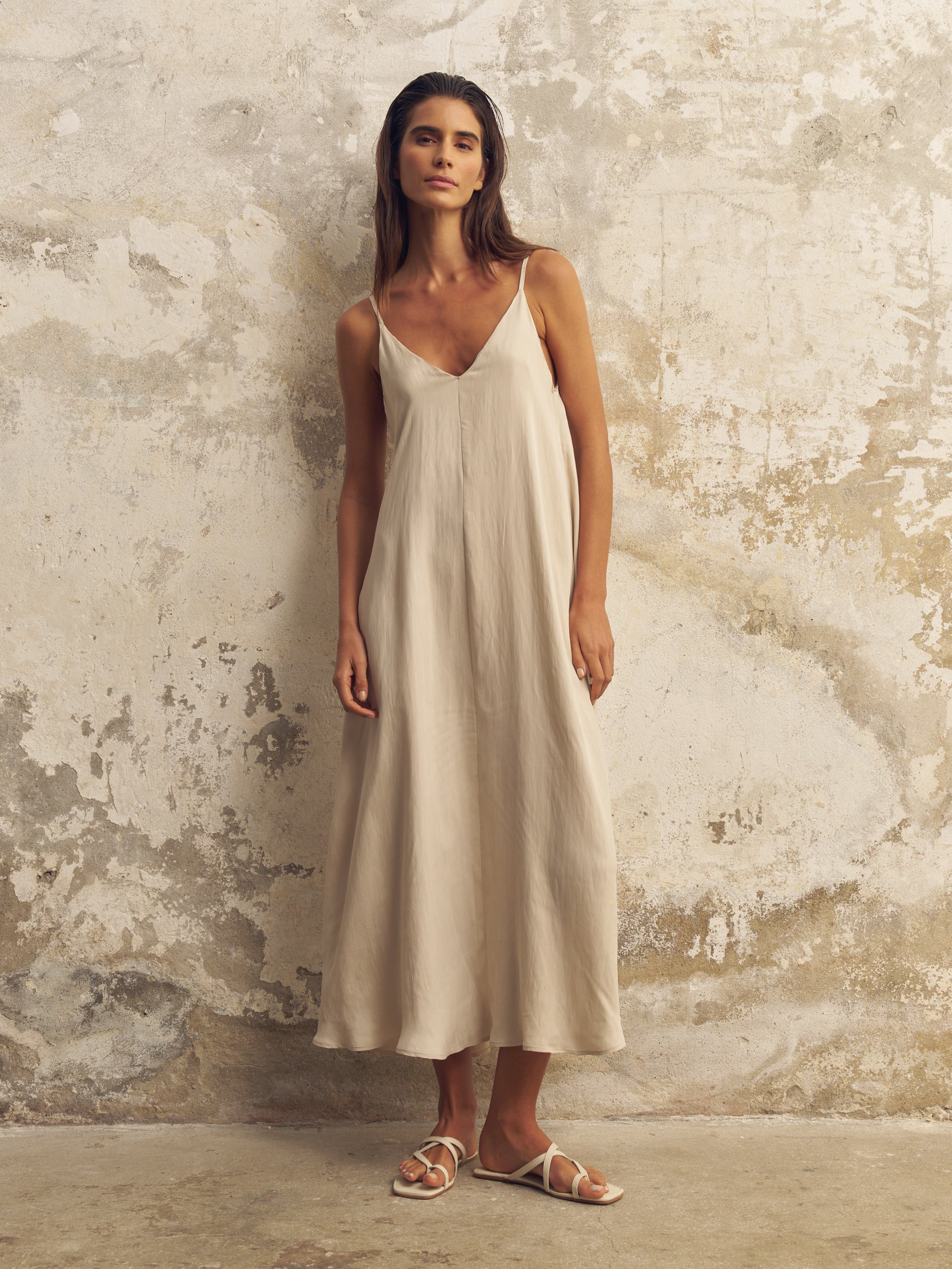 Buy Lucid Flow Maxi Dress - Sand by The Handloom
