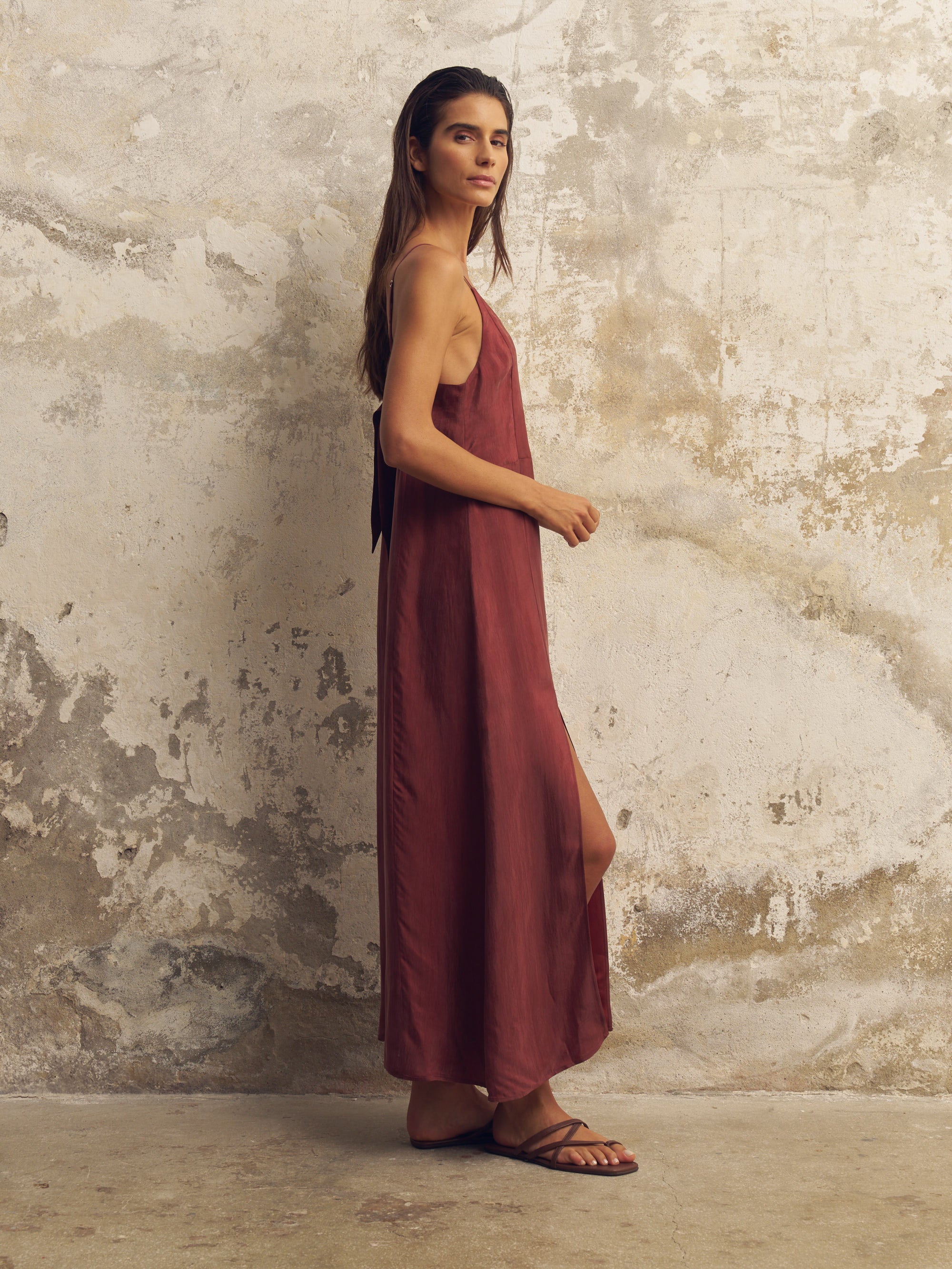 Buy Lucid Midnight Maxi Dress - Burgundy by The Handloom
