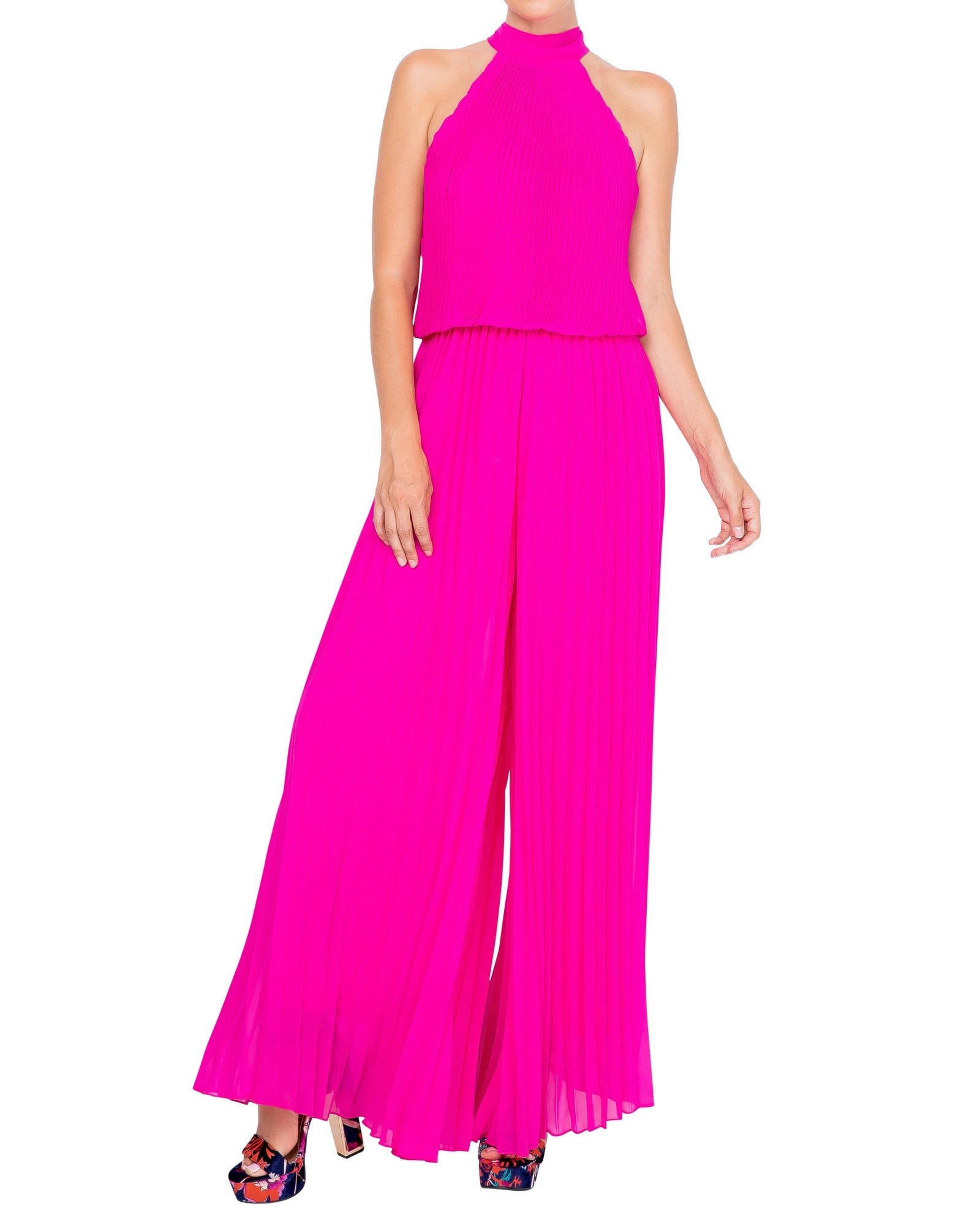Buy Wild Orchid Pleat Jumpsuit - Magenta by Meghan Fabulous