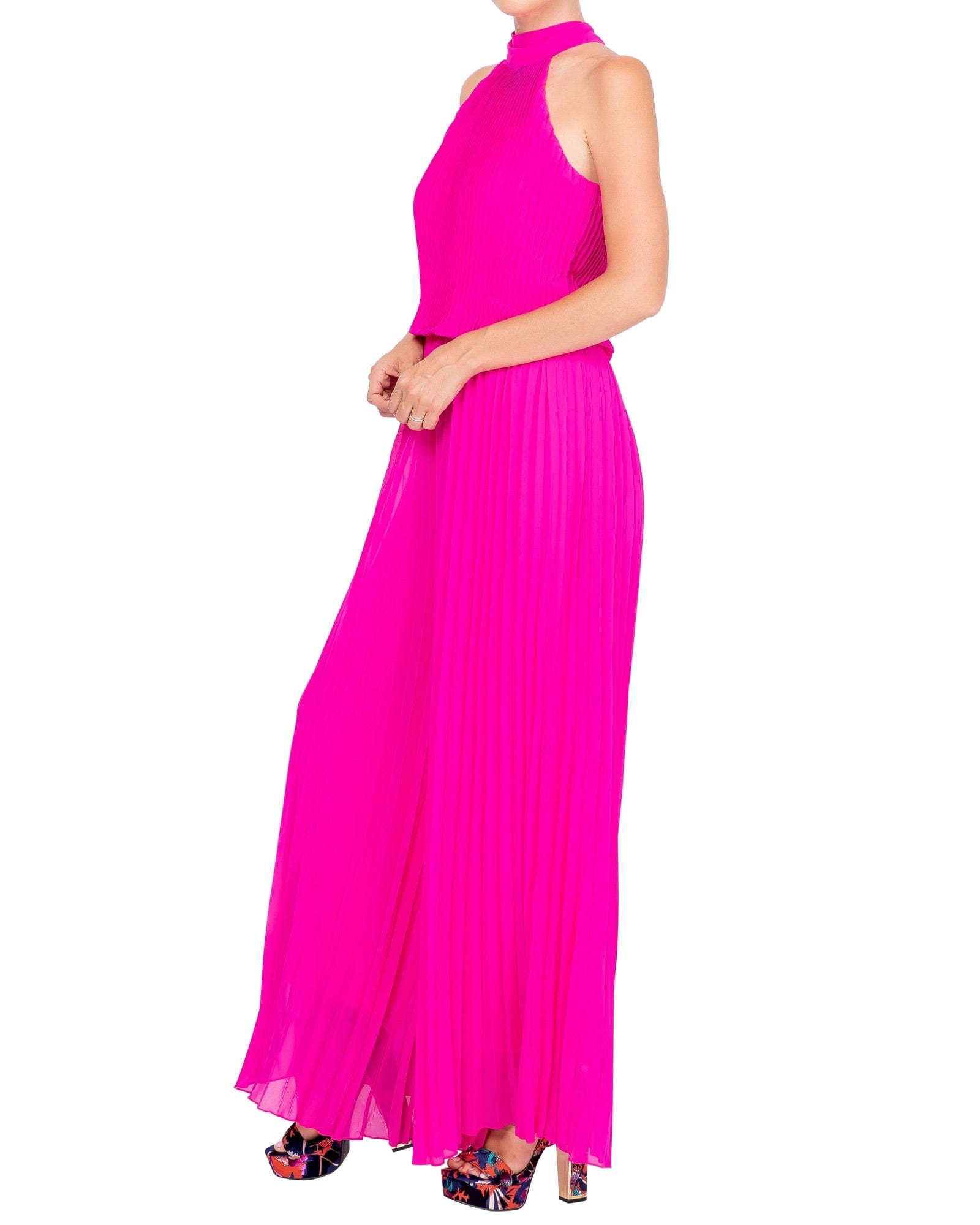 Buy Wild Orchid Pleat Jumpsuit - Magenta by Meghan Fabulous