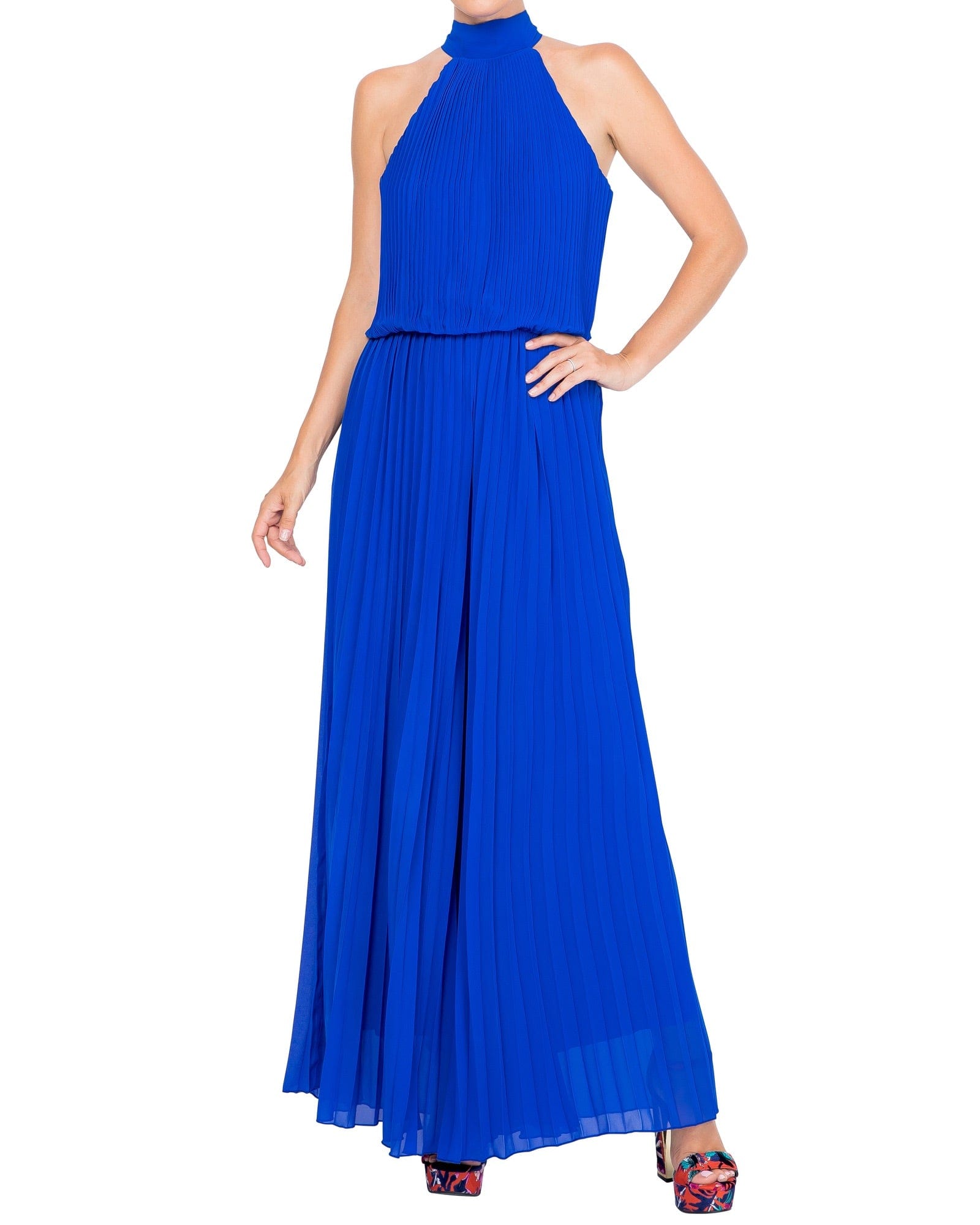 Buy Wild Orchid Pleat Jumpsuit - Royal by Meghan Fabulous