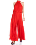 Buy Wild Orchid Pleat Jumpsuit - Tomato by Meghan Fabulous