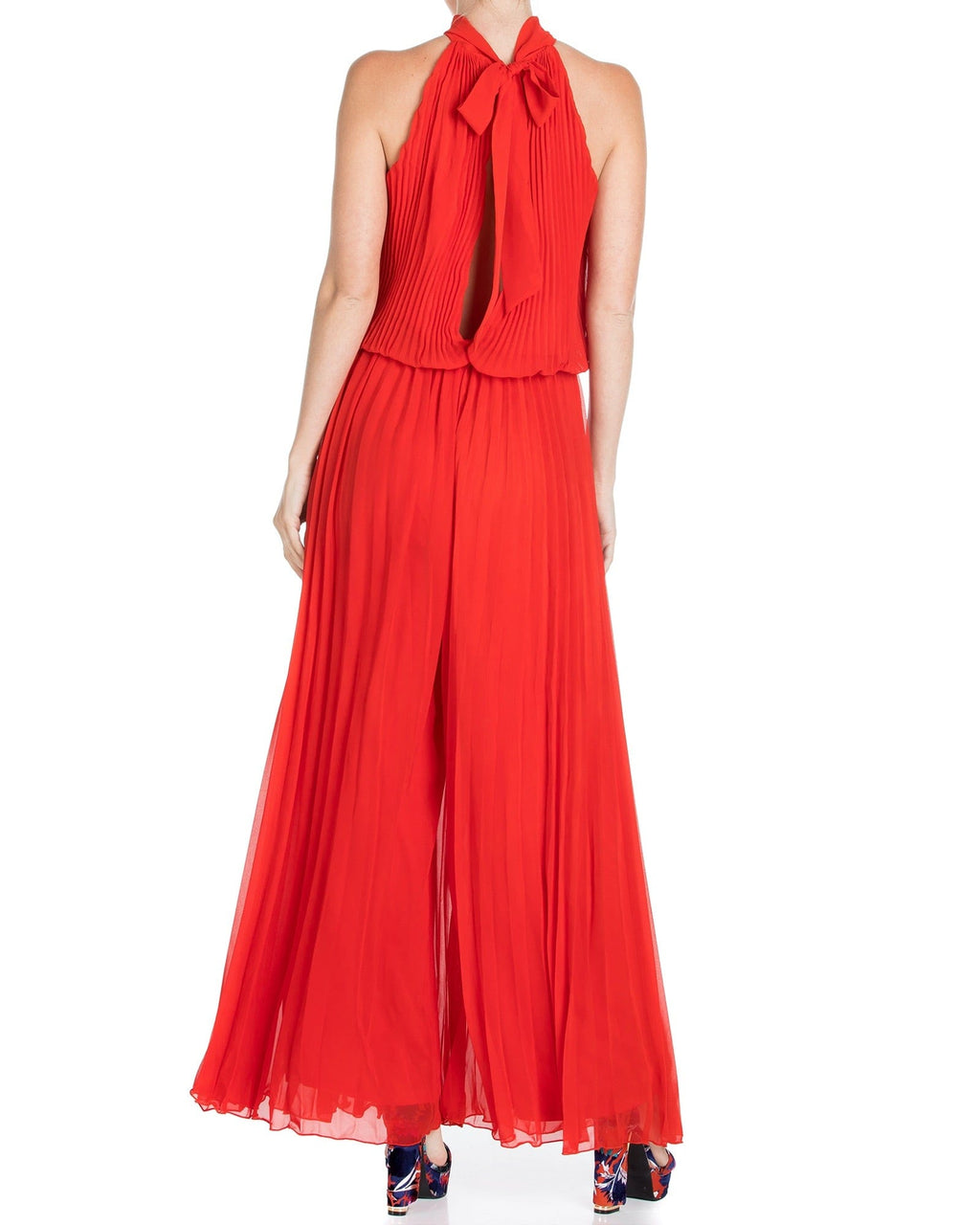 Buy Wild Orchid Pleat Jumpsuit - Tomato by Meghan Fabulous