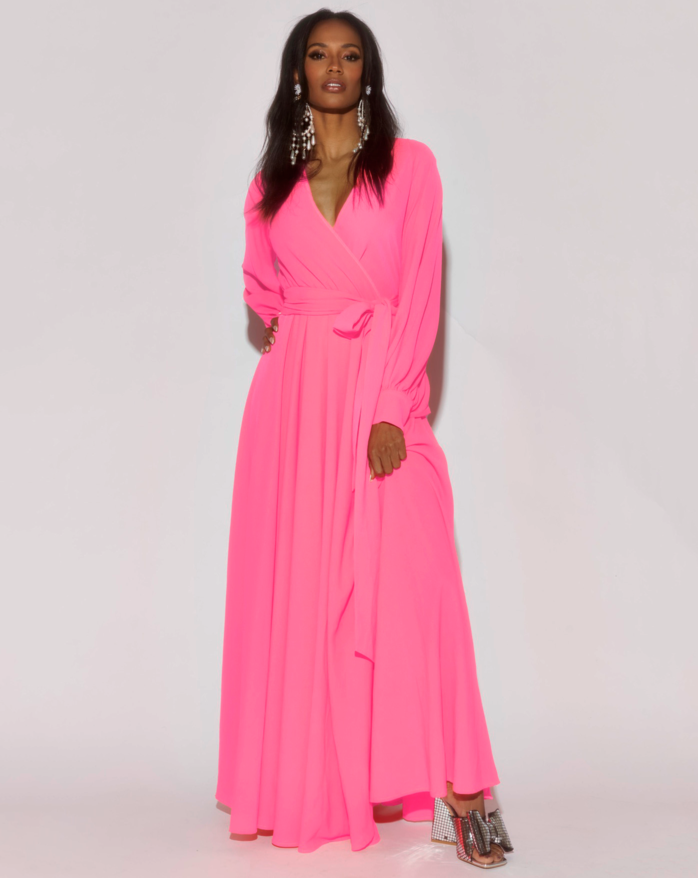 LilyPad Maxi Dress - Neon Pink