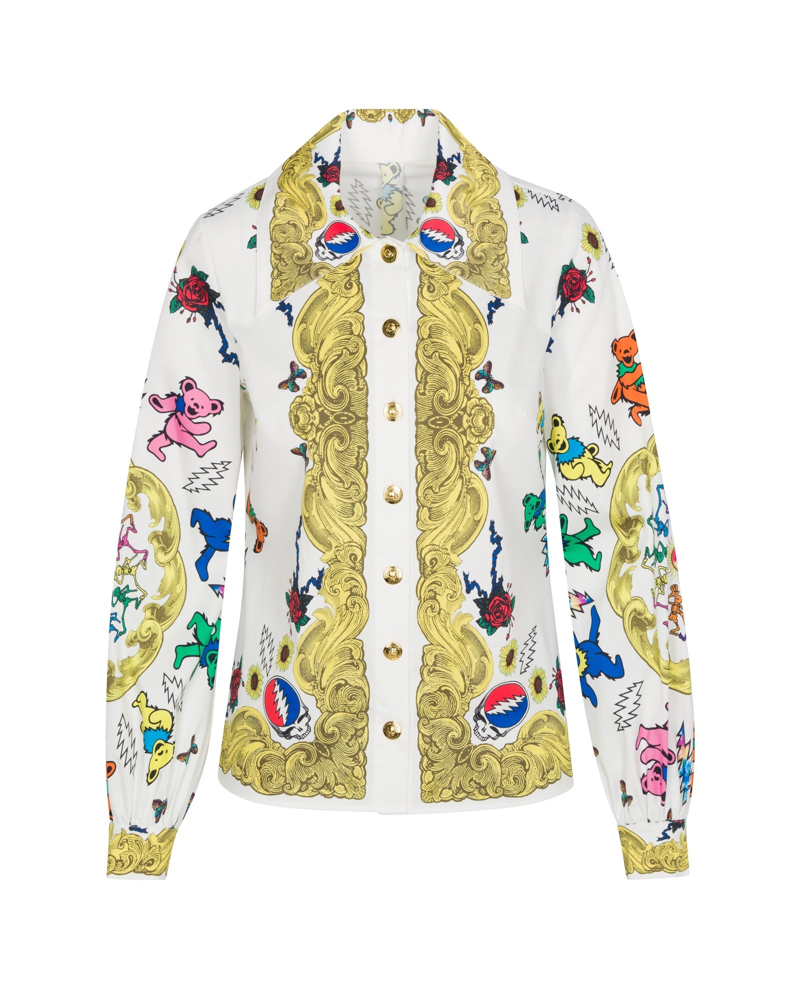 Buy Grateful Dead Fabulous Button Down Scarf Blouse by Meghan Fabulous