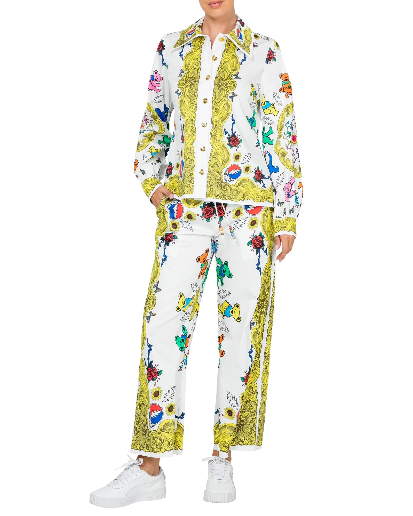 Buy Grateful Dead Fabulous Button Down Scarf Blouse by Meghan Fabulous