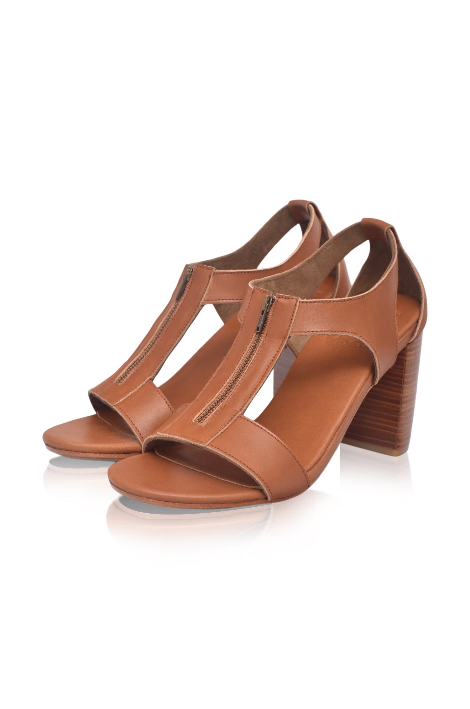 Buy Makoa Block Heel Leather Sandals by Bali ELF