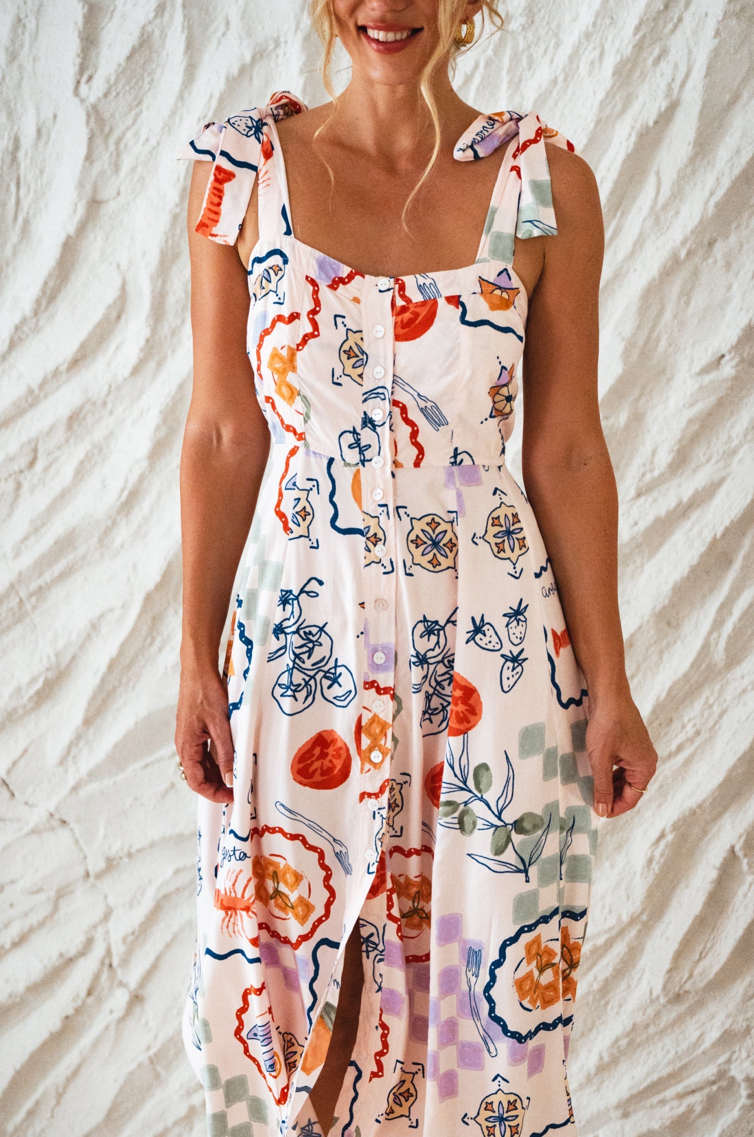 Buy Mia Vita Button Down Dress With Ties by Bali ELF