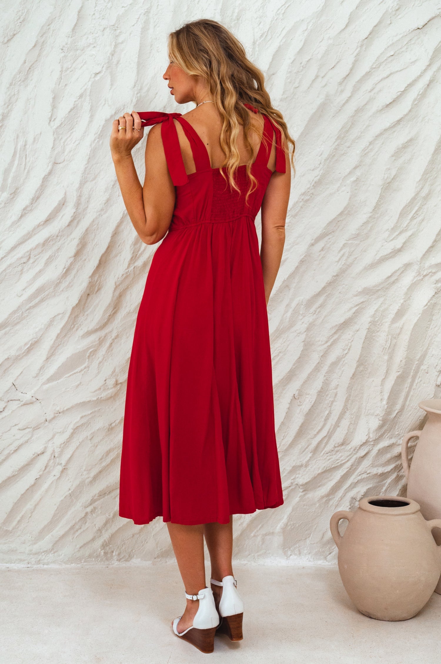 Buy Mia Vita Button Down Dress With Ties by Bali ELF