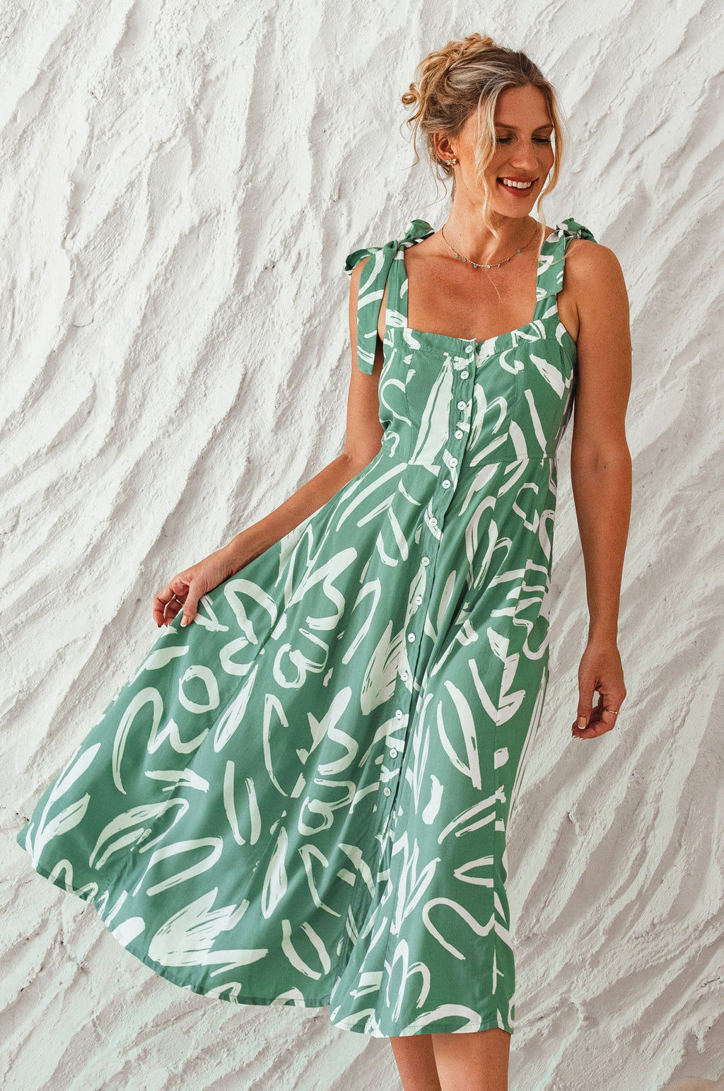 Buy Mia Vita Button Down Dress With Ties by Bali ELF