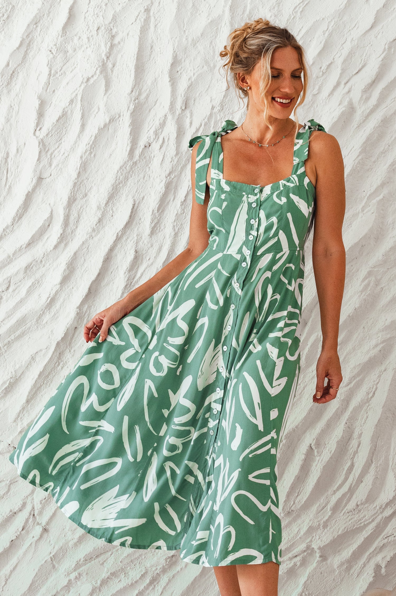 Buy Mia Vita Button Down Dress With Ties by Bali ELF