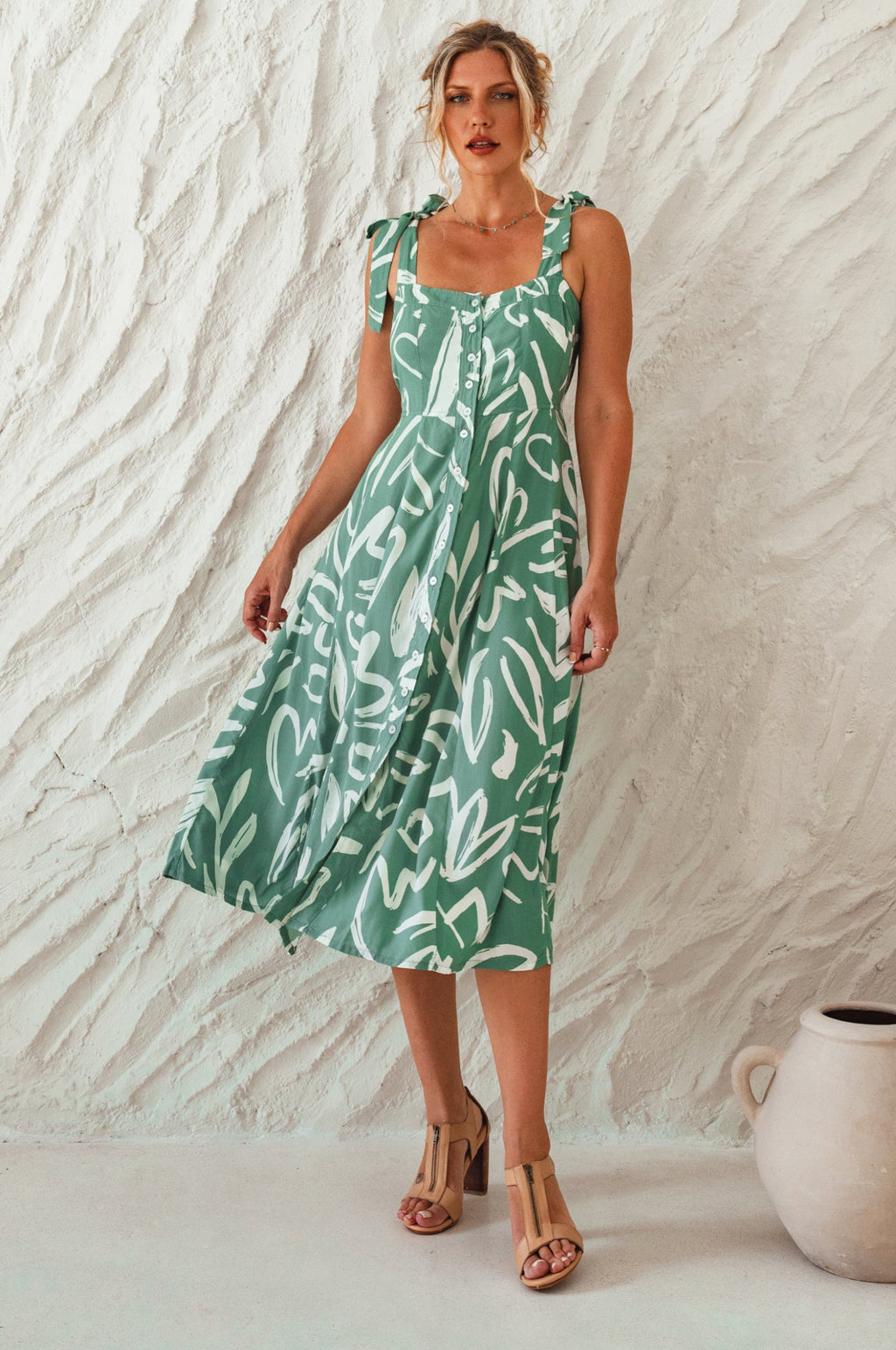 Buy Mia Vita Button Down Dress With Ties by Bali ELF