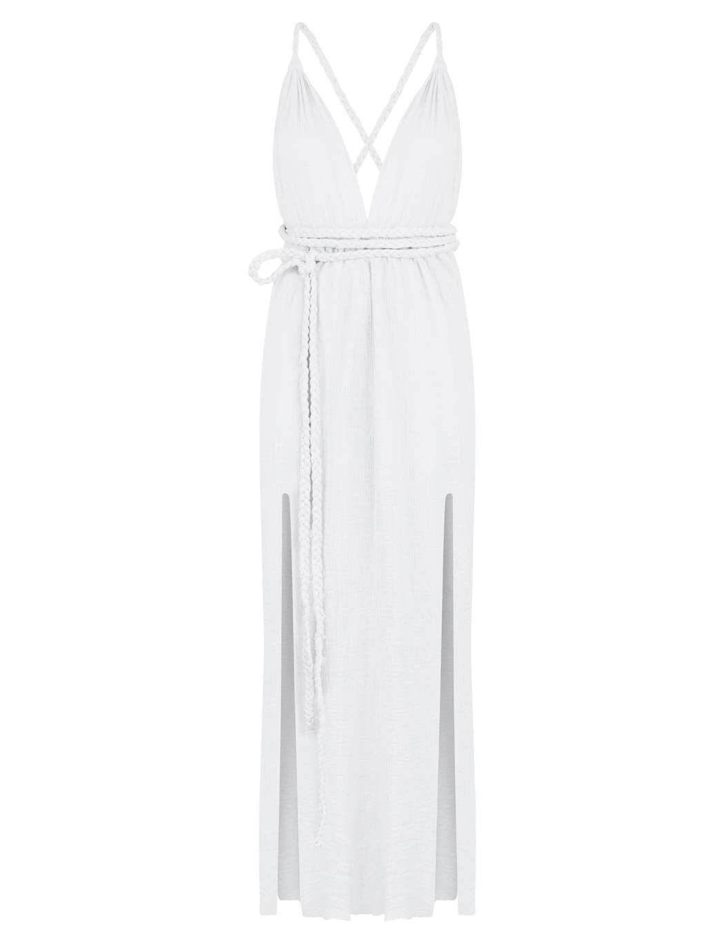 Muse Braided Straps Dress - White