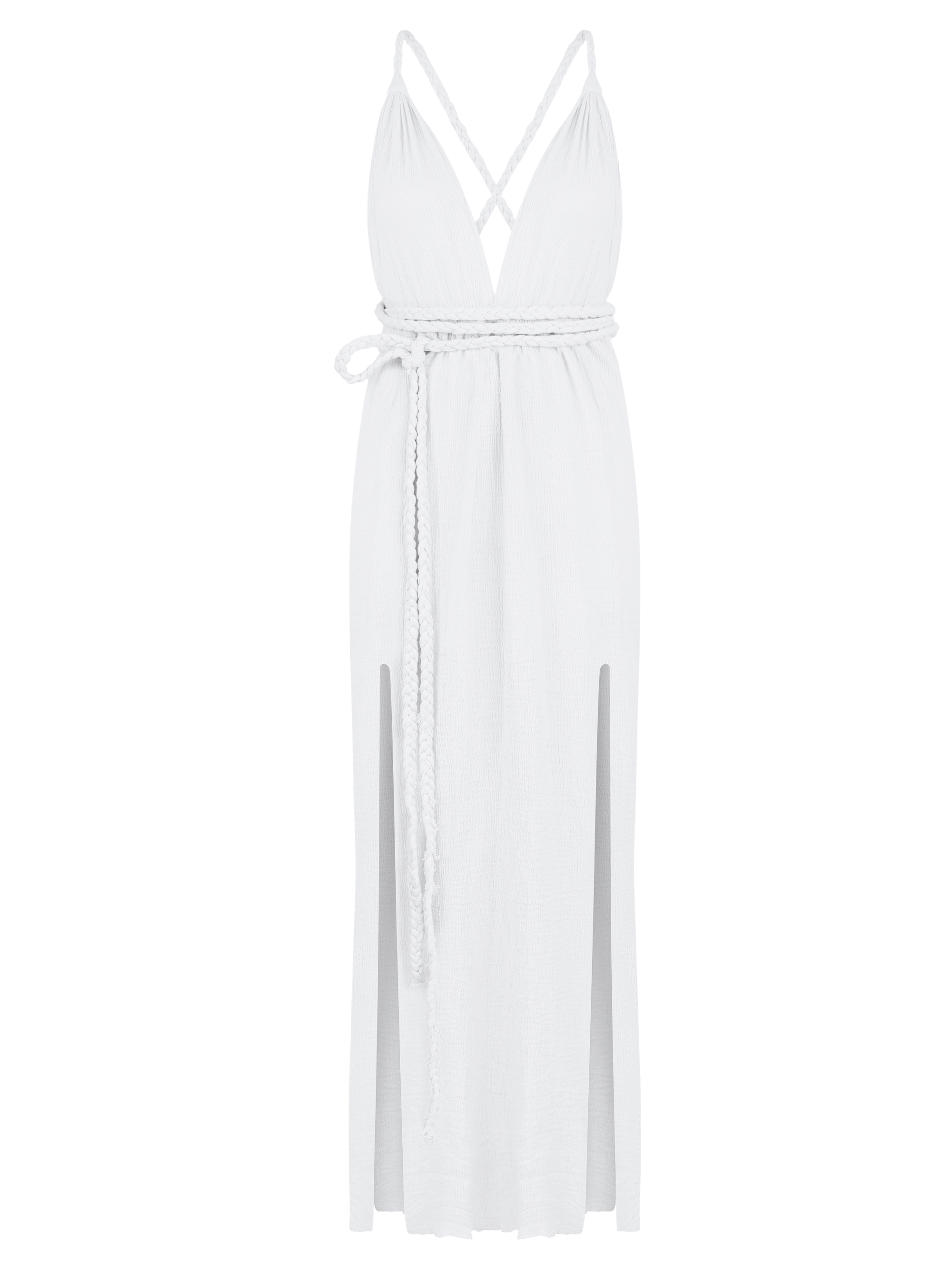Muse Braided Straps Dress - White