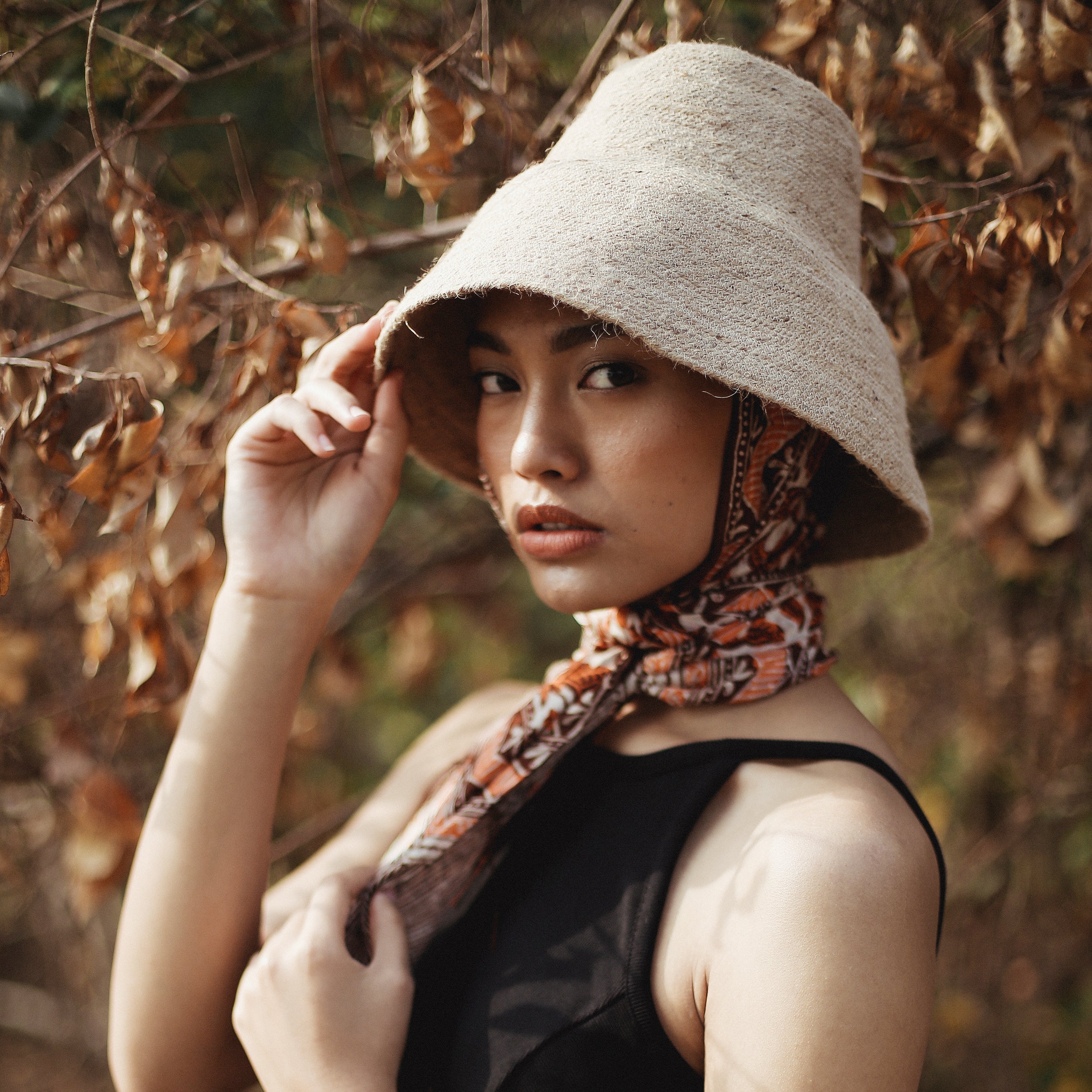 The Naomi Jute Clochet Straw Hat in Beige