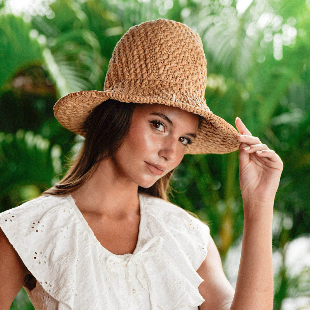 The Nina Raffia Straw Hat in Beige