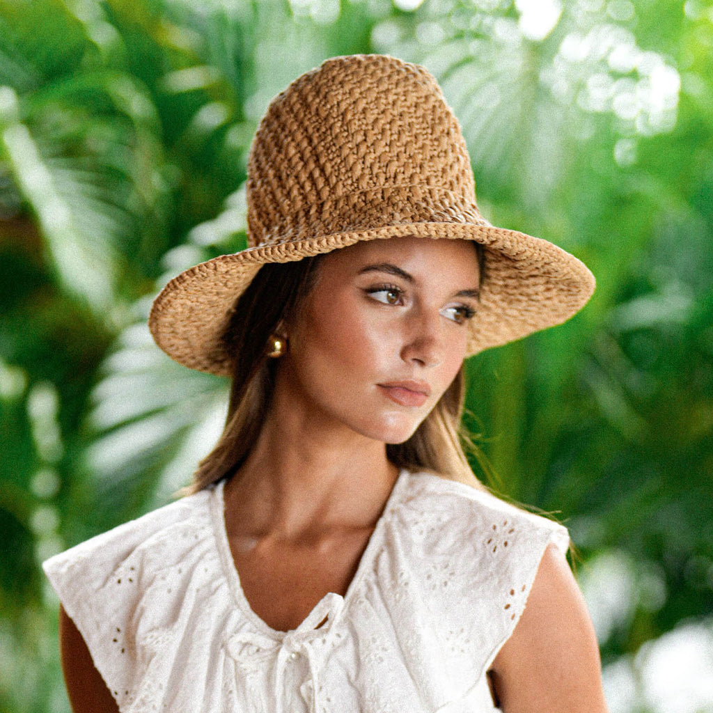 The Nina Raffia Straw Hat in Beige