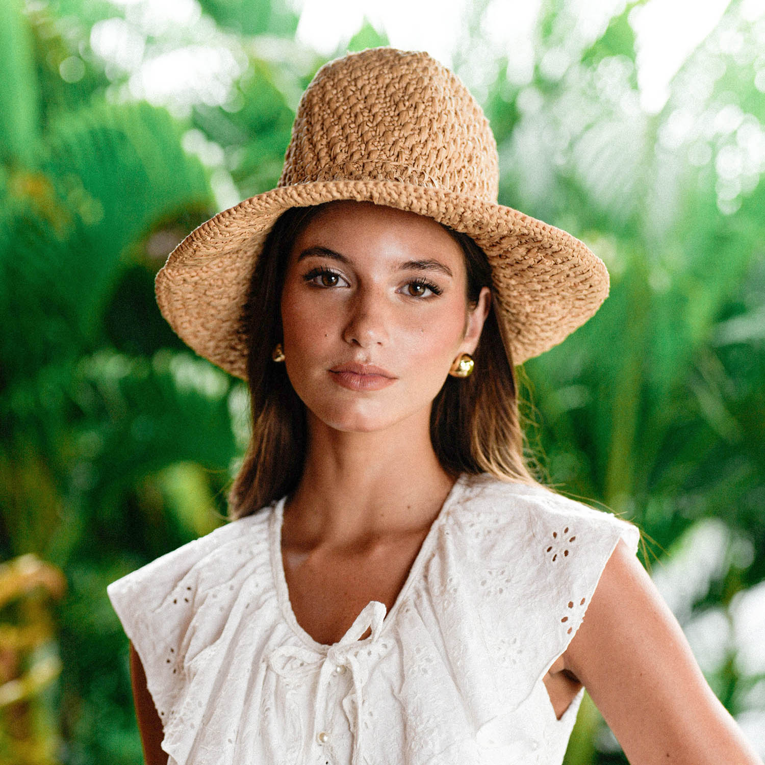 The Nina Raffia Straw Hat in Beige