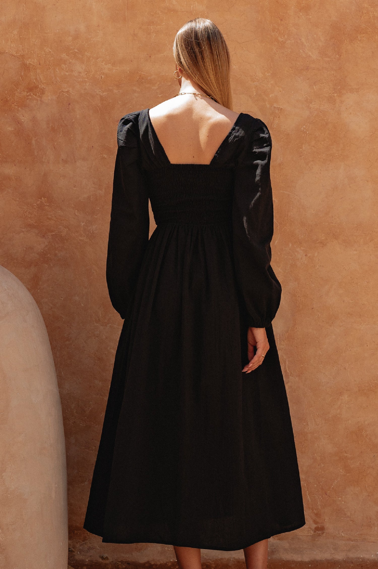Narcisa Puff Sleeve Linen Dress