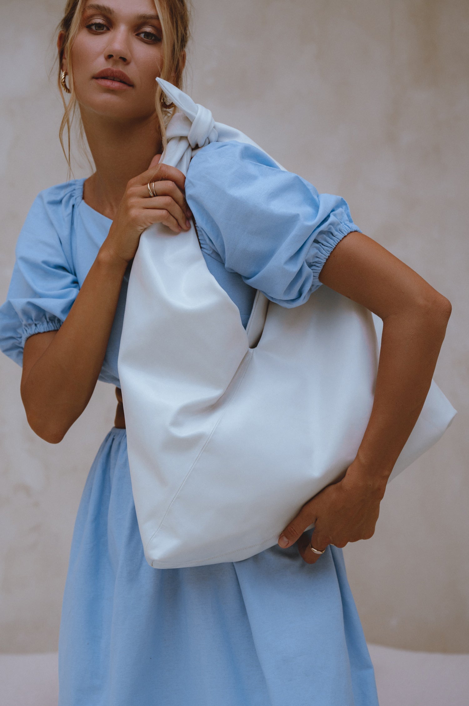 Buy Nudo Knotted Leather Shoulder Bag by Bali ELF