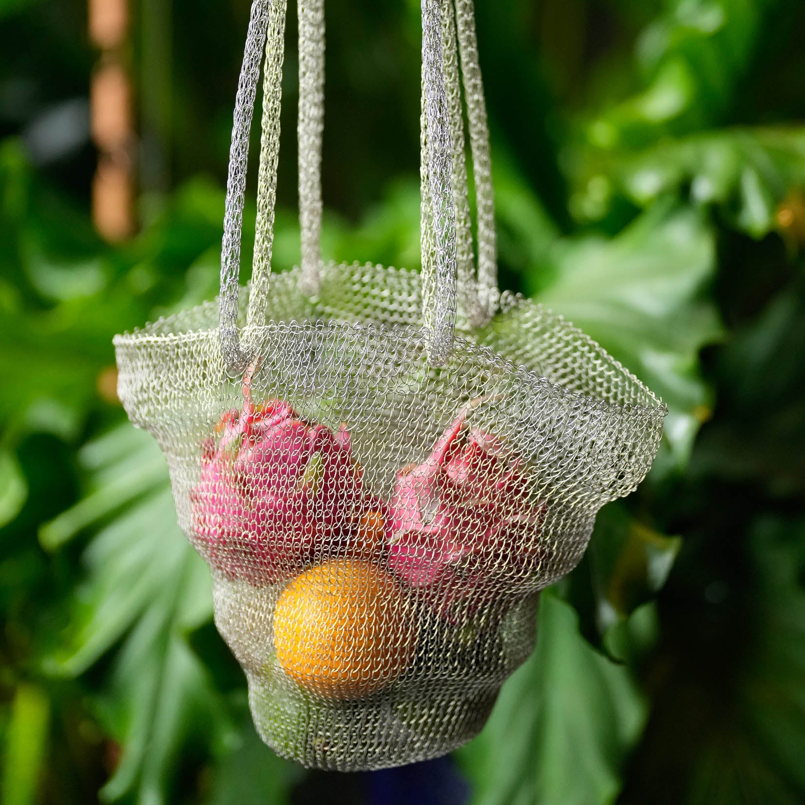 The Oceane Mesh Wire Bag in Silver