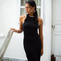 OLA Organic Cotton Midi Dress in Black