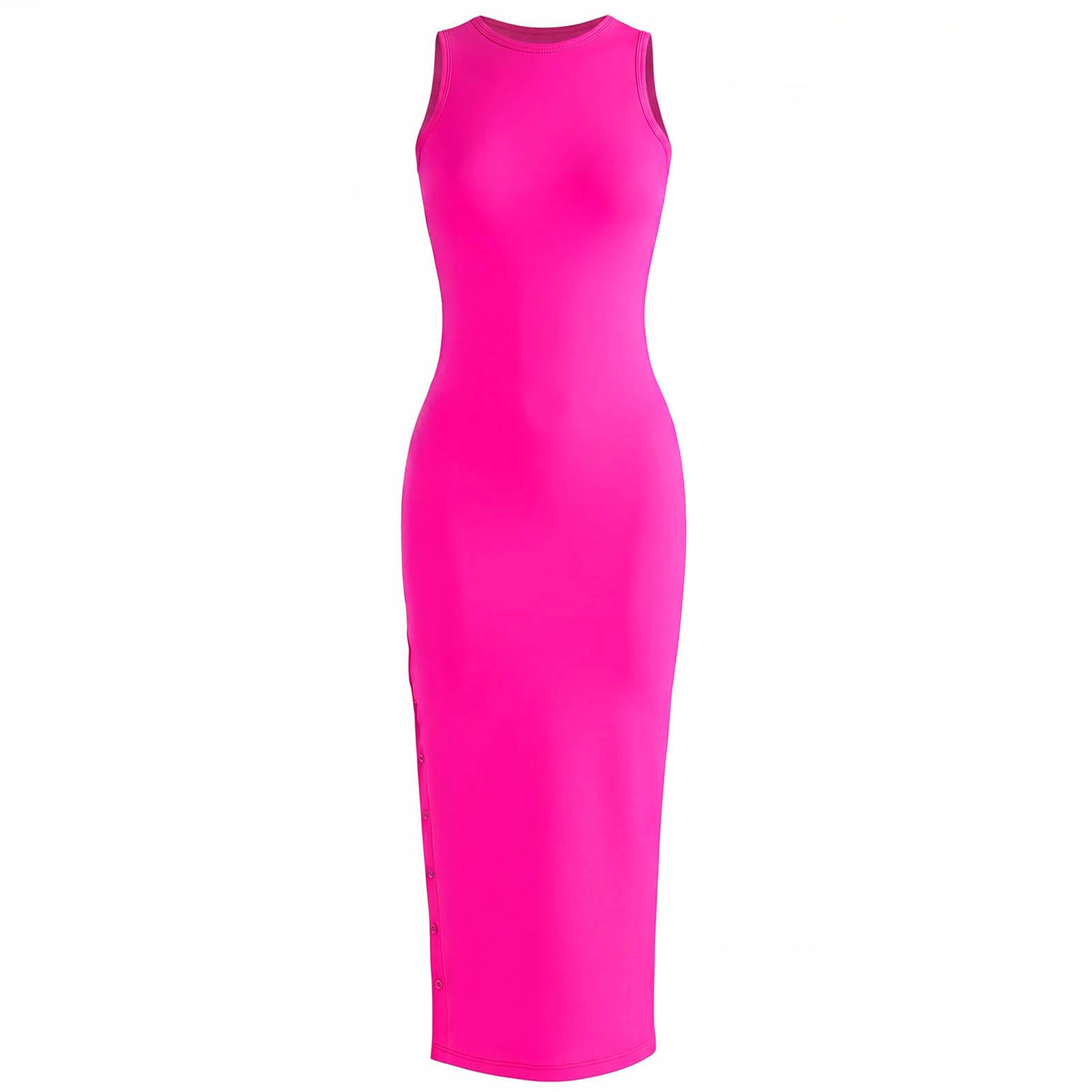 OLA Recycled Midi Dress in Dragonfruit Pink