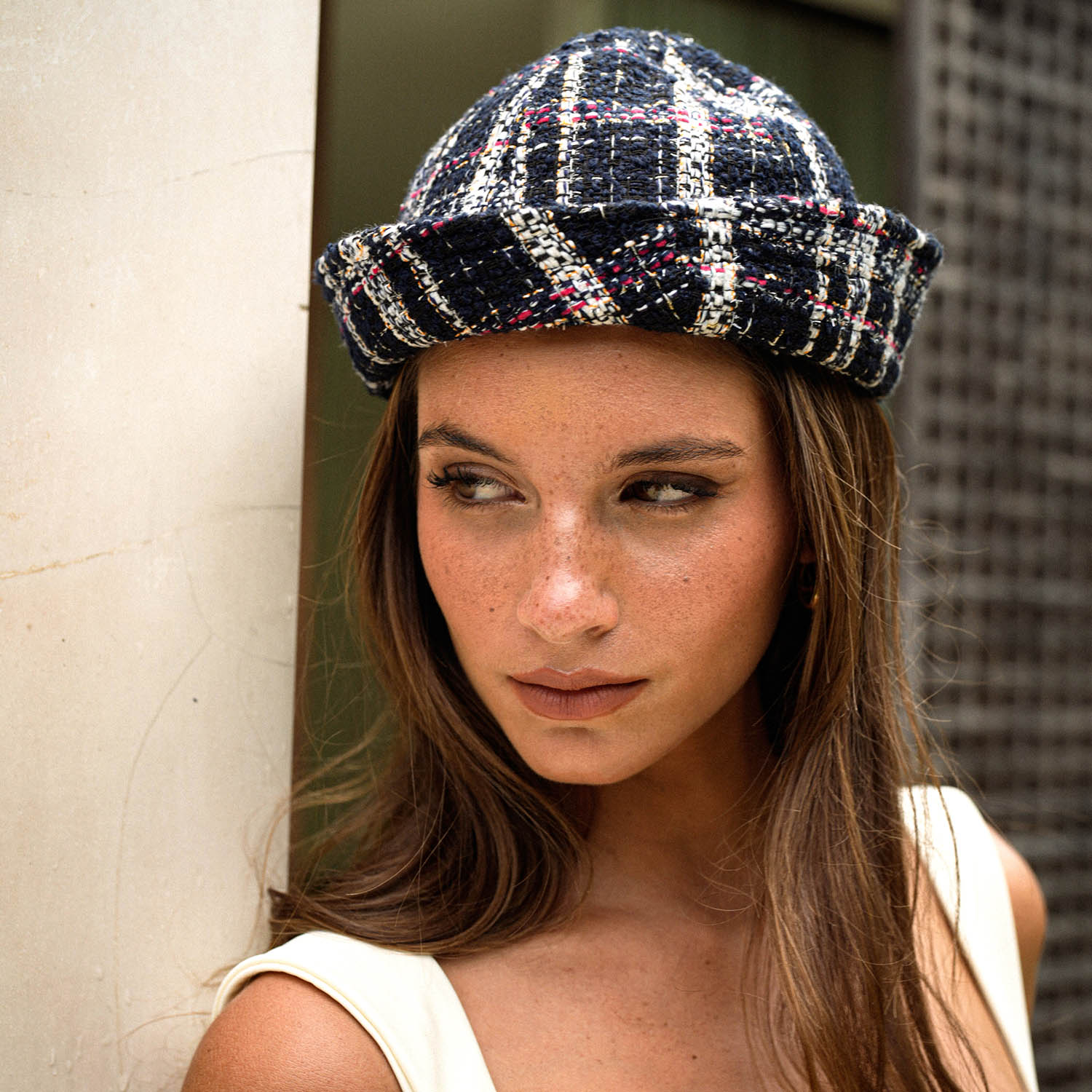 The Olive Sailor Hat in Black Tweed