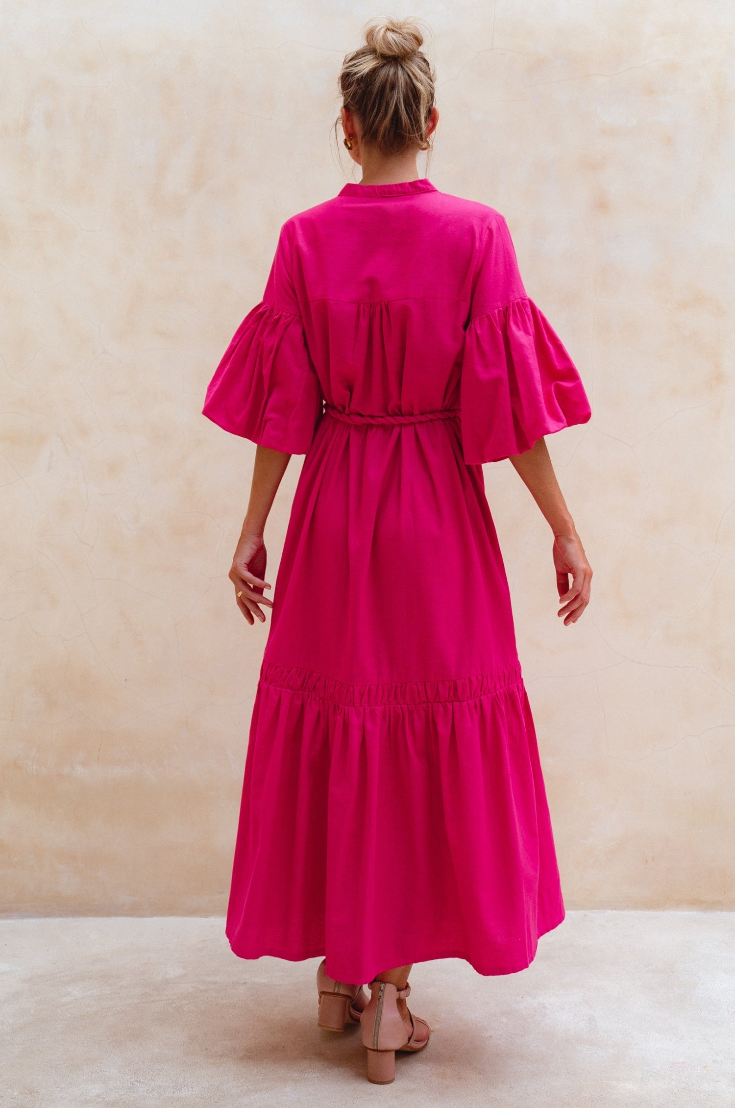 Buy Oleana Puff Sleeve Maxi Dress by Bali ELF