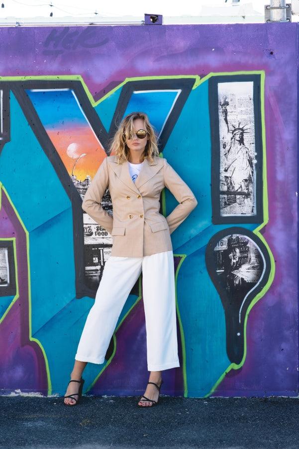 Buy Louise Double-Breasted Wool Blazer – Women’s Classic Style by Le Réussi®