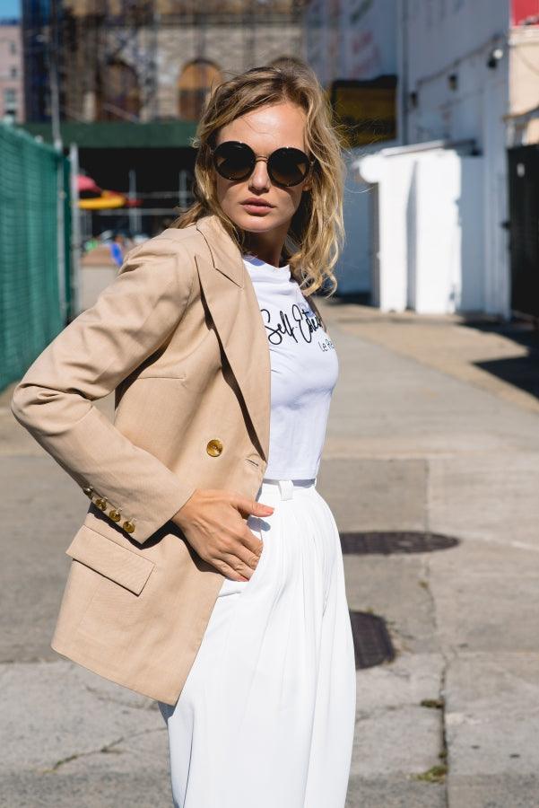 Buy Louise Double-Breasted Wool Blazer – Women’s Classic Style by Le Réussi®