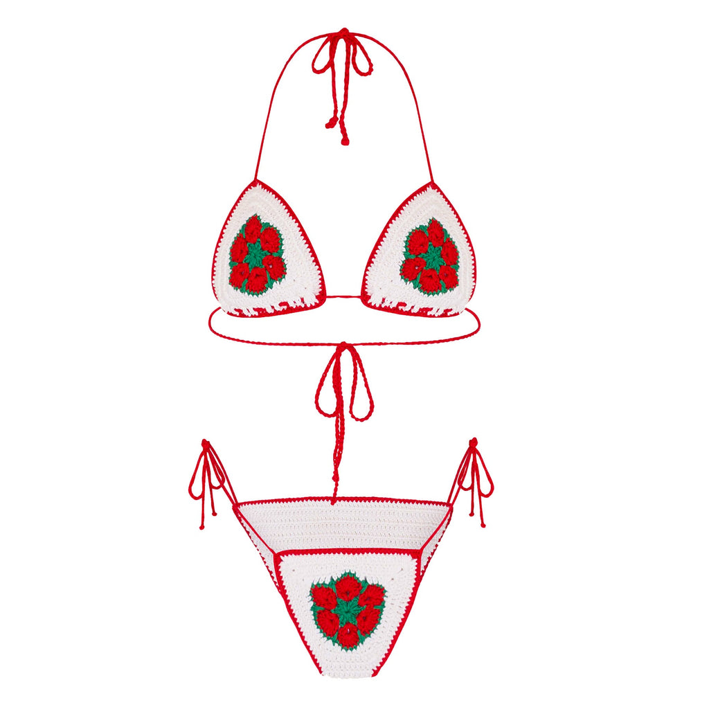 The Poppy Crochet Bikini in Red