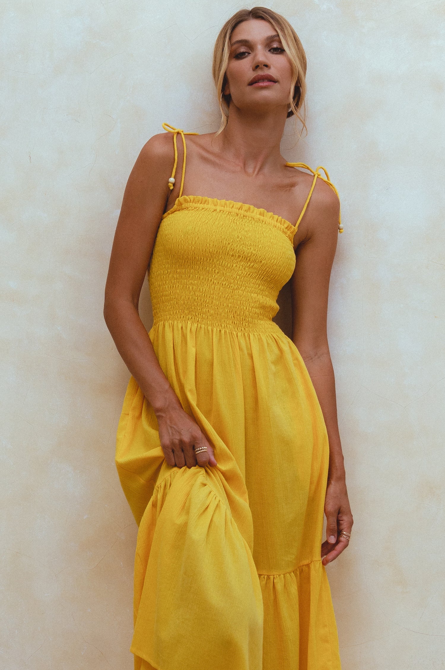 Buy Paradiso Strappy Linen Midi Dress by Bali ELF