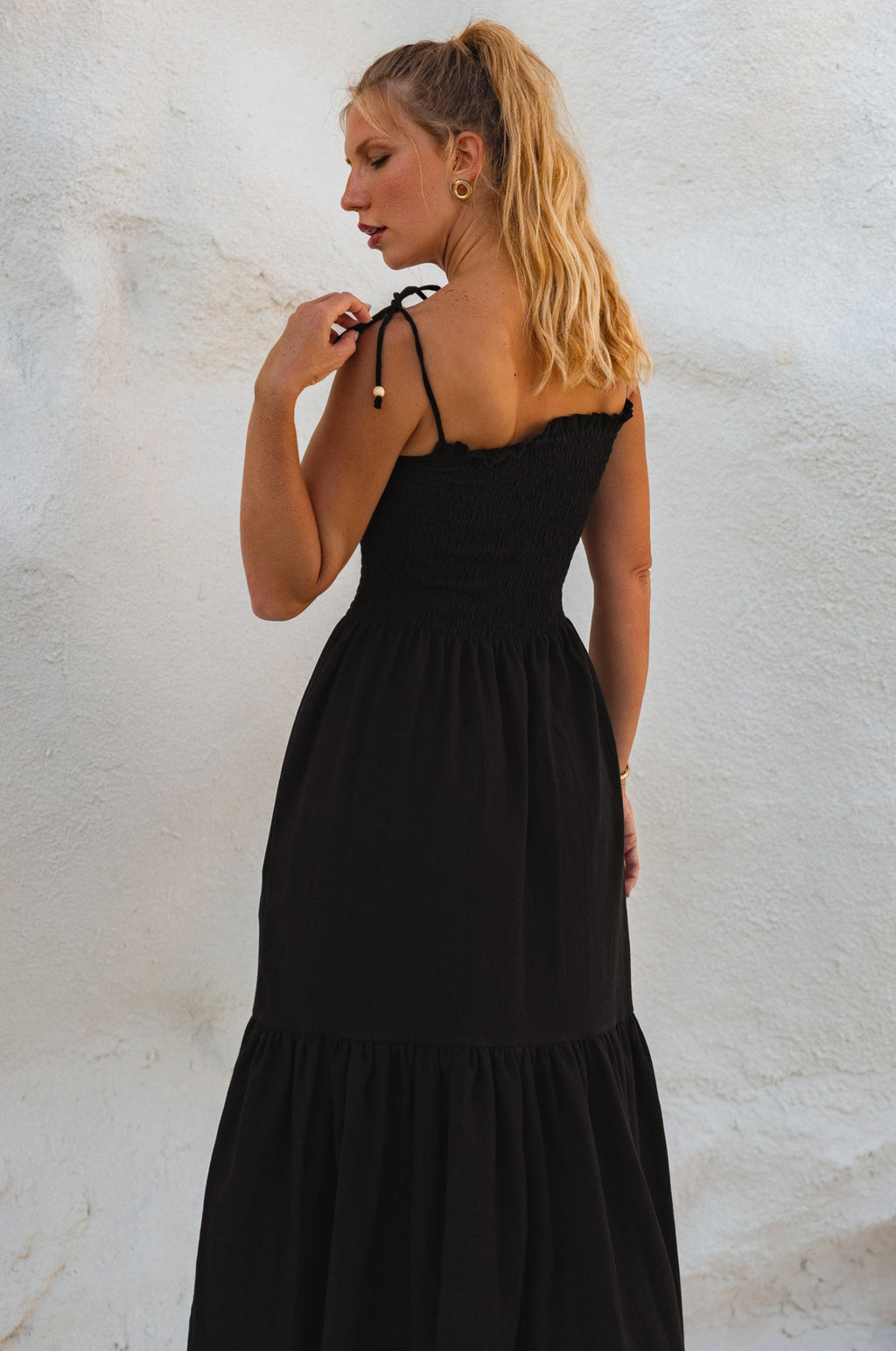 Buy Paradiso Strappy Linen Midi Dress by Bali ELF