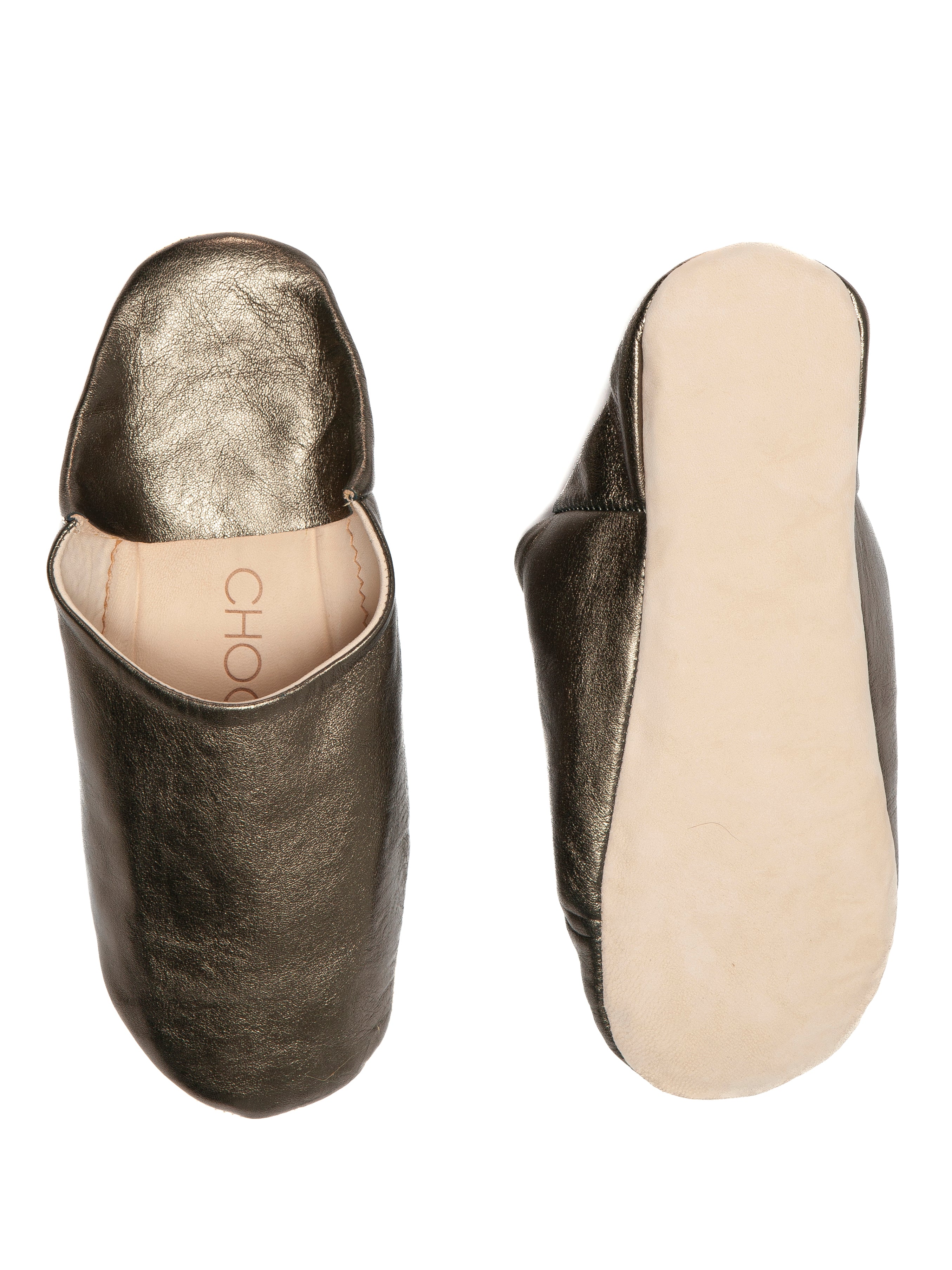 Buy Platinum Moonlit - Leather Slippers by Choost