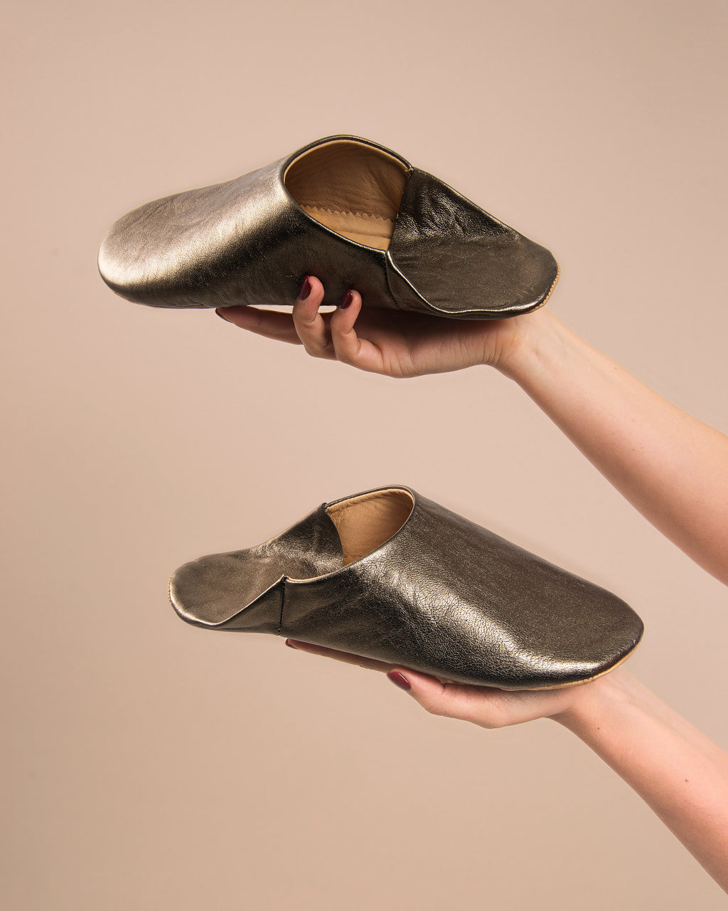 Buy Platinum Moonlit - Leather Slippers by Choost
