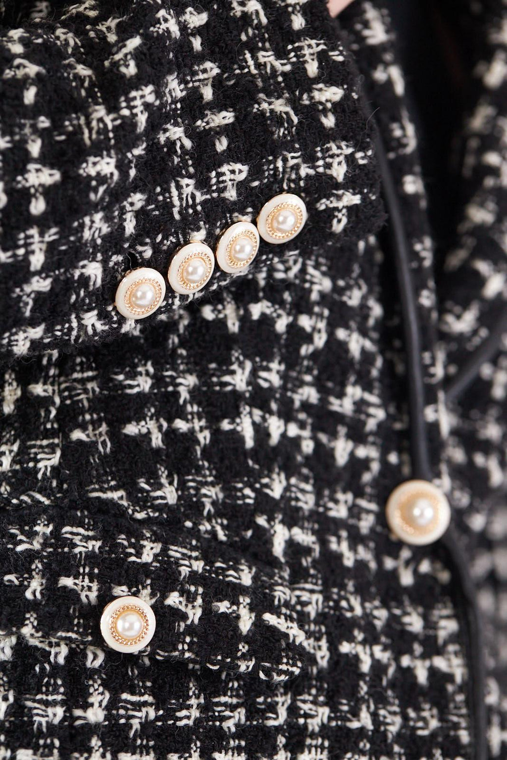 Buy Black & White Tweed Checkers Blazer – Women’s Chic Tailored Jacket by Le Réussi®