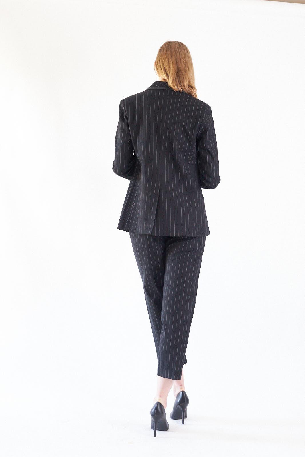 Buy Black Pinstripes Blazer – Women’s Tailored Office Jacket by Le Réussi®