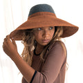 The Riri Duo Jute Straw Hat in Burnt Sienna & Black