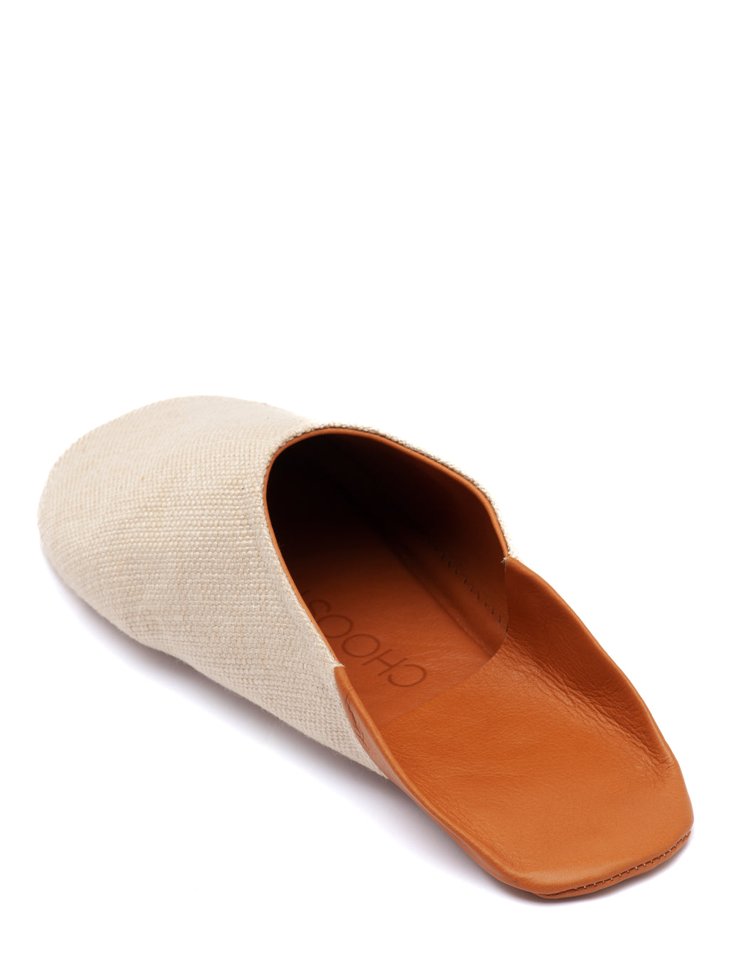 Buy Russet Linen Blend - Leather & Textile Slippers by Choost