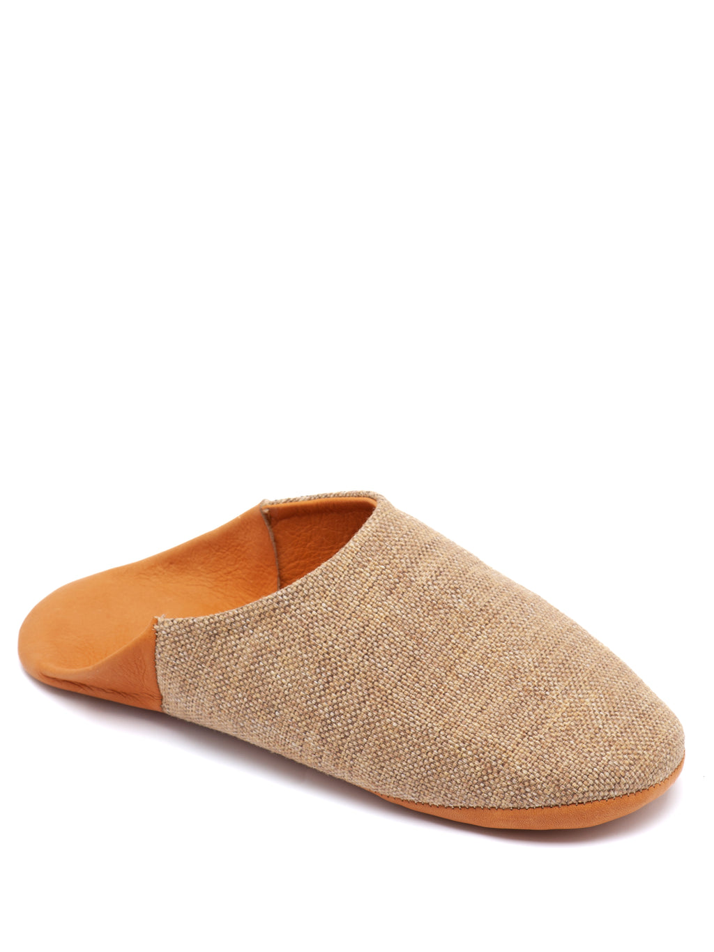 Buy Russet Linen Fusion - Leather & Textile Slippers by Choost