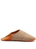 Buy Russet Linen Fusion - Leather & Textile Slippers by Choost