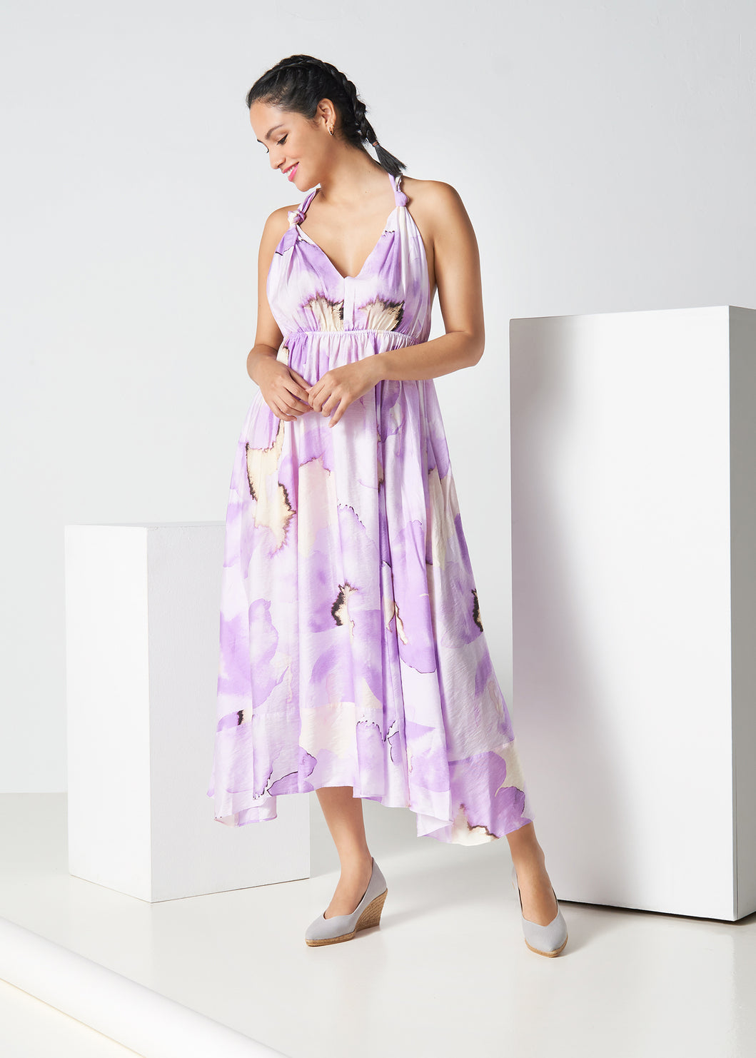 Buy Roses Canvas V Cut Espadrille Wedges by Viscata