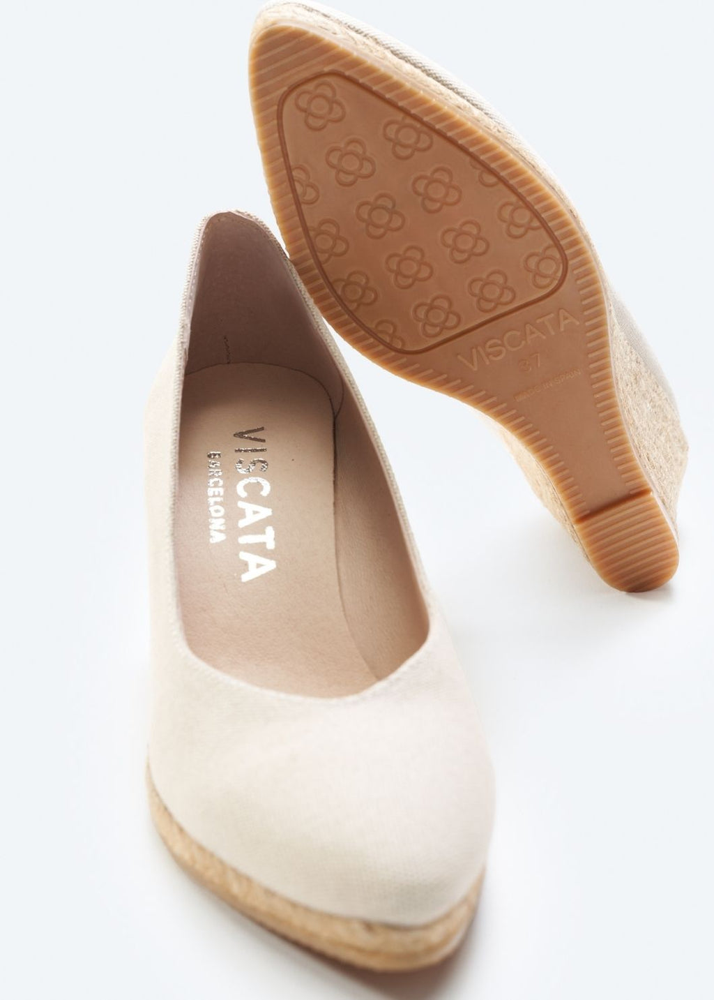 Buy Roses Canvas V Cut Espadrille Wedges by Viscata