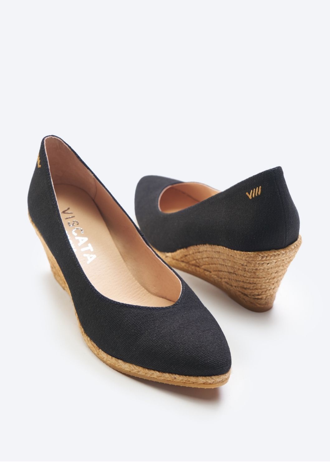 Buy Roses Canvas V Cut Espadrille Wedges by Viscata