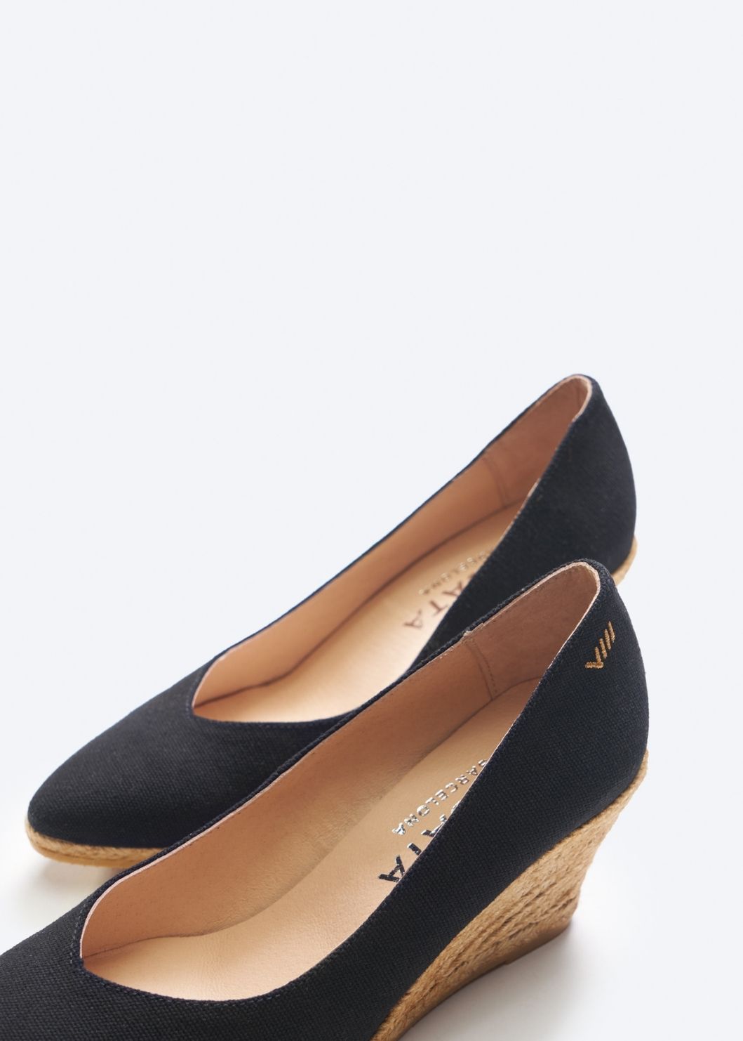 Buy Roses Canvas V Cut Espadrille Wedges by Viscata