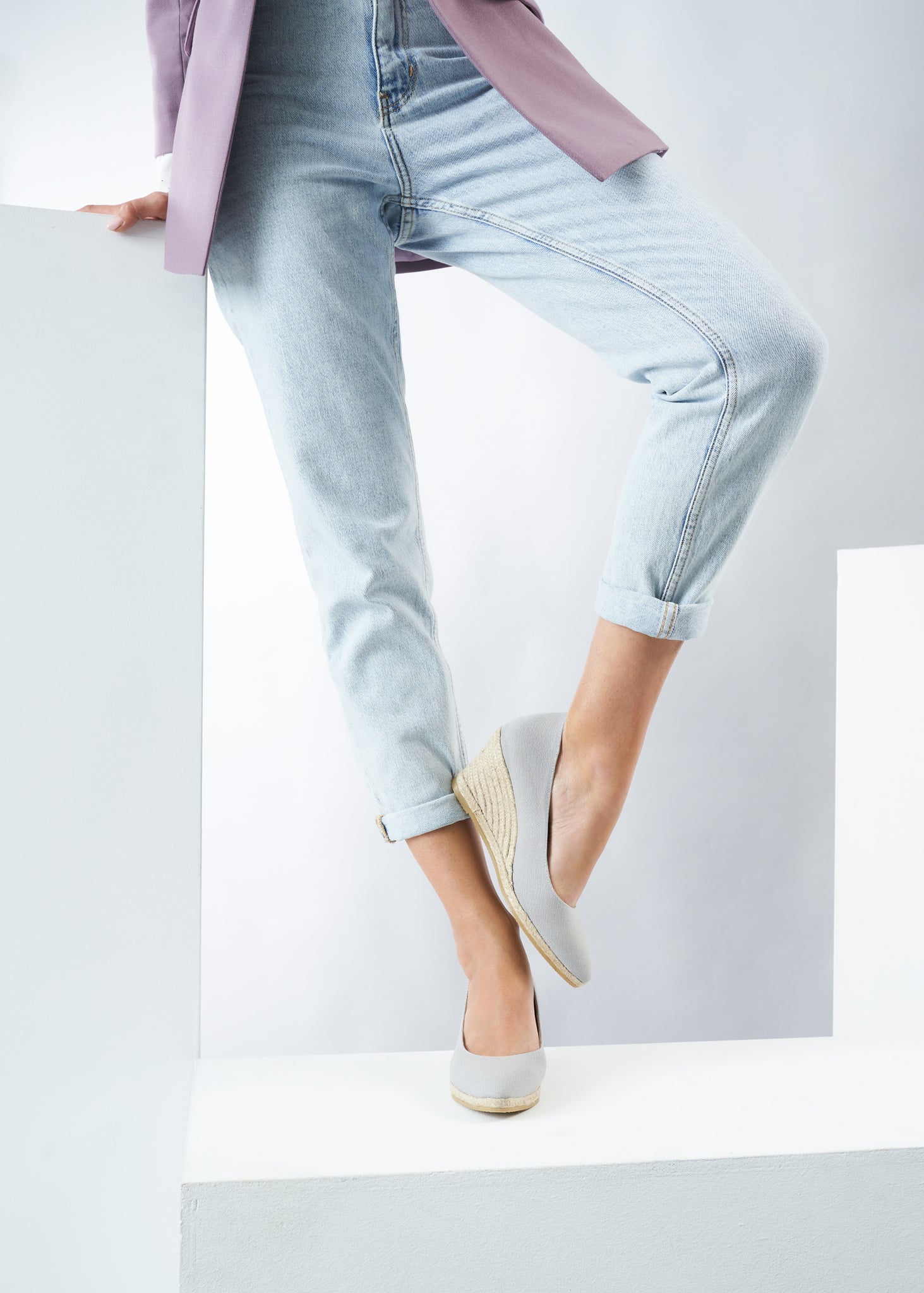 Buy Roses Canvas U Cut Espadrille Wedges by Viscata