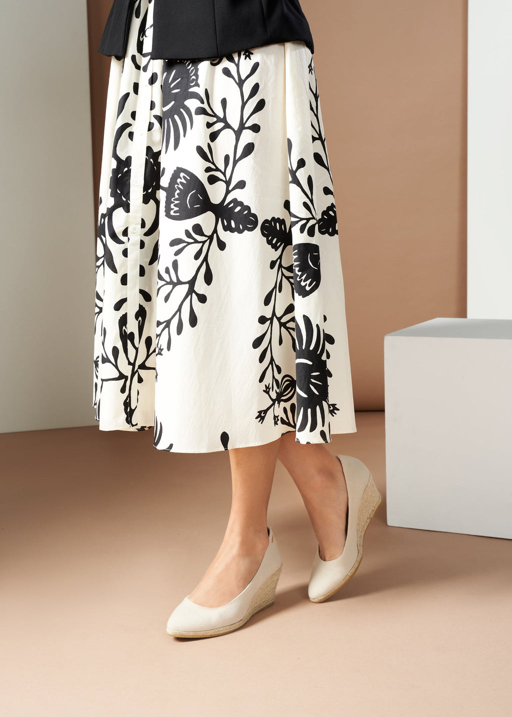 Buy Roses Canvas U Cut Espadrille Wedges by Viscata